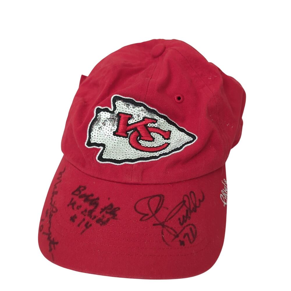 Kansas City Chiefs‎ Womens Ballcap Hat Signed Autograph Sequin Red Football NFL